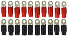 Load image into Gallery viewer, MR DJ 1/0 Gauge Ring Terminal 20 Pack 1/0 AWG Wire Crimp Cable- Red/Black 5/16