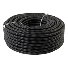 Load image into Gallery viewer, American Terminal 100 Feet Black 1/4" Split Loom Split Wire Loom Conduit Corrugated Plastic Tubing Sleeve