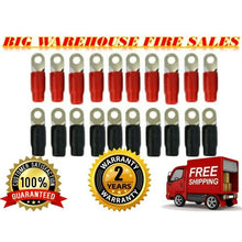 Load image into Gallery viewer, Absolute GRT0020 1/0 Gauge Crimp Ring Terminals Connectors 20-Pack (Red, Black)