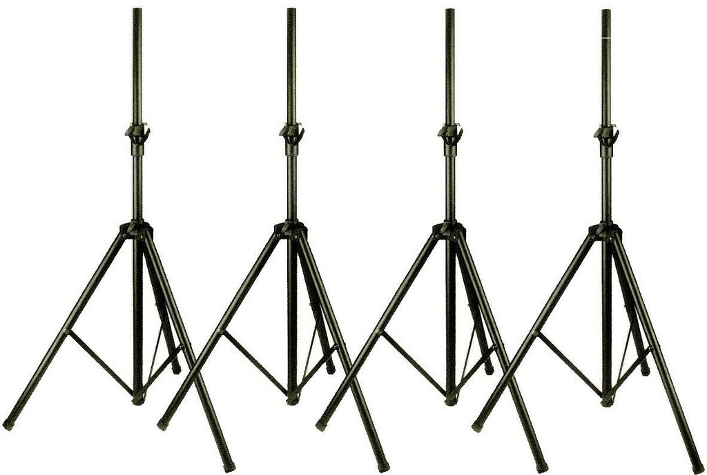 4 Set SS300 Universal Black Heavy Duty Tripod DJ PA Speaker Stands Adjustable Height