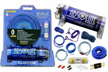 Charger l'image dans la galerie, Absolute USA KITCAP0GABL 4.0 Farad Power Capacitor 0 Gauge Car Amplifier Installation Wiring Complete Kit (Blue)