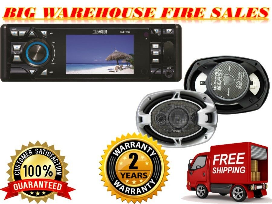 Absolute 3.5" Car Stereo DVD/CD/MP3/AM/FM Player & BLS-6904 6X9" Speaker