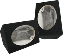 Load image into Gallery viewer, Absolute 2 New Wedge Style 6"x9" Black Car Audio Speaker Box Enclosures Pair