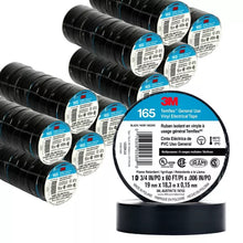 Load image into Gallery viewer, 100 3M 1700 / 165 Temflex Insulated Vinyl Black Electrical Tape 3/4" x 60' FT