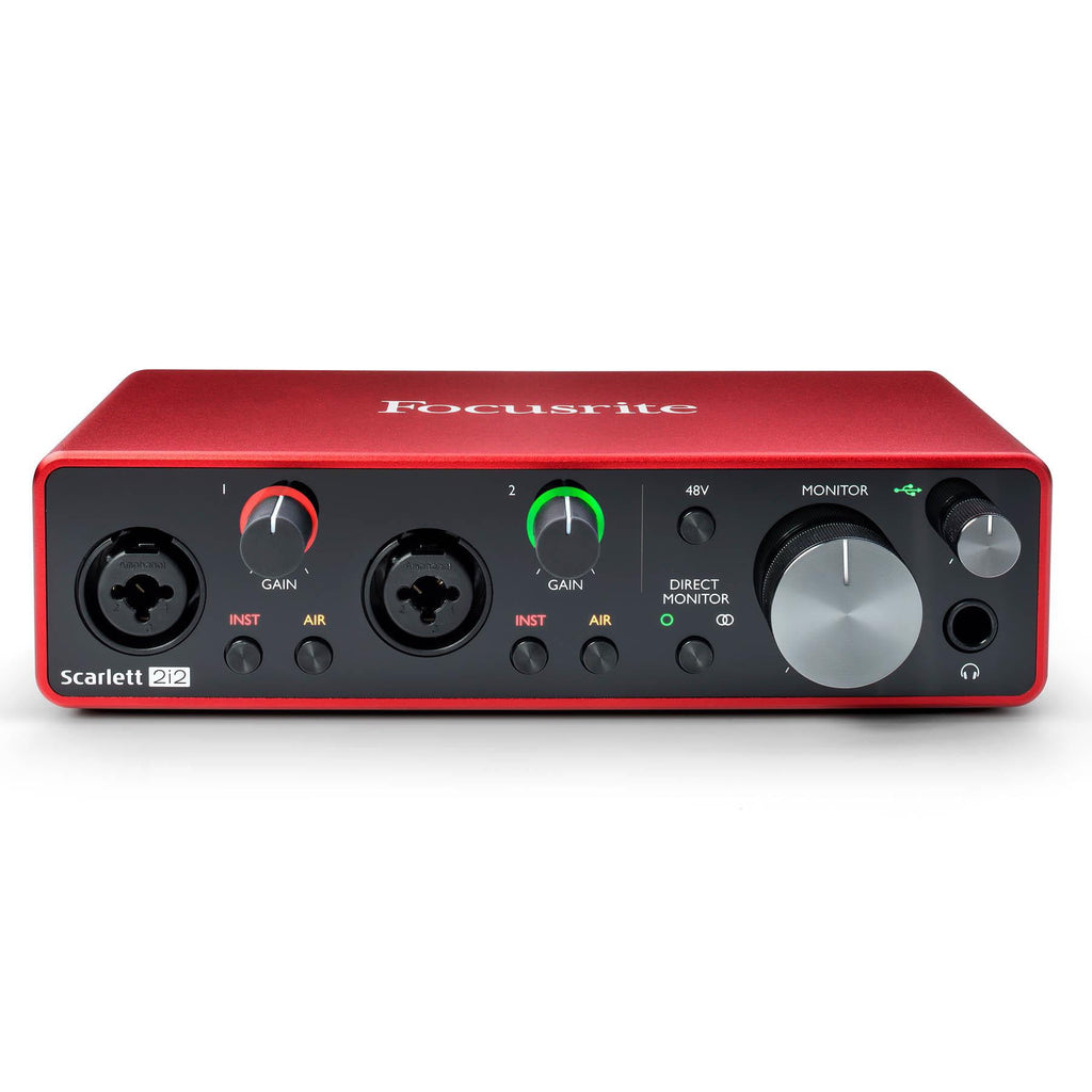 Focusrite Scarlett 2i2 3rd Gen USB Interface w/ 2 3-Foot XLR Cables Bundle