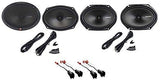 Rockford Fosgate R168X2 6x8 Inch x 2 + 2 METRA 72-5600 Front+Rear Speaker Replacement For 2003-2011 Lincoln Town