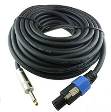 Load image into Gallery viewer, XP Audio 100 foot Speakon Compatible to 1/4 Speaker Wire Cable DJ PA Cable Gauge 16 GA