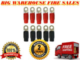 0 Gauge Ring Terminal 10 Pack 1/0 AWG Wire Crimp Cable- Red/Black 5/16 AT
