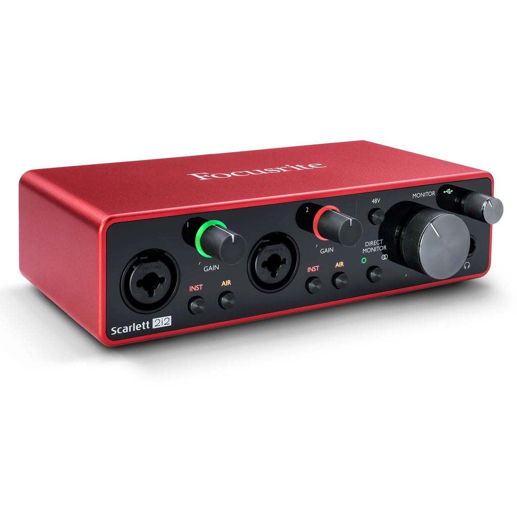 Focusrite Scarlett 2i2 3rd Gen USB Interface w/ 2 3-Foot XLR Cables Bundle