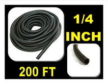 Charger l'image dans la galerie, 1/4" Black Split Loom Wire Hose Flexible Tubing Wire Cover Audio Stereo - (200' FT)