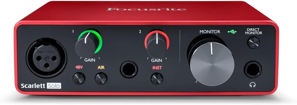 Focusrite Scarlett 2i2 Studio 4th Gen USB Interface Microphone Headphones Software Suite Broadcast Arm Springs XLR Cable Pop Filter