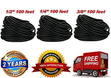 Charger l'image dans la galerie, Absolute USA 300 Feet 3 Rolls 1/4", 3/8", 1/2" (100' Each) Black Split Loom Split Wire Loom Polyethylene Conduit Corrugated Plastic Tubing Sleeve for Various Automotive, Home, Marine, Industrial Wirin