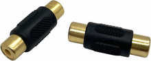 Charger l'image dans la galerie, 10 Pack Female to Female Gold RCA cable cord Coupler Joiner barrel Connectors