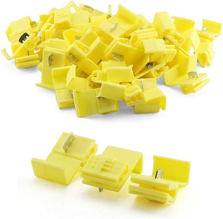 Absolute 50PCS Quick Splice Wire Terminals Snap Lock YELLOW 10-12 AWG