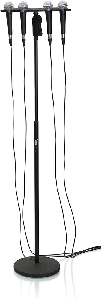 Gator Frameworks GFW-MIC-4TRAY Multi Holder Stand Attachment Holdsup to (4) Microphones Wired or Wireless
