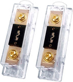 2 Patron PANLFH0G100 100A Inline ANL Fuse Holder, 0/2/4 Gauge AWG ANL Fuse Block with 100 Amp ANL Fuses for Car Audio Amplifier (2 Pack)