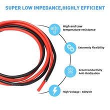 Load image into Gallery viewer, 10 Gauge 10 Feet Red +10 Feet Black Power Ground Wire Cable Car Boat RV ATV Marine