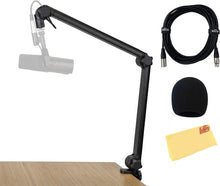 Load image into Gallery viewer, Gator GFWMICBCBM3000 Deluxe Frameworks Desktop Mic Boom Stand - Bundle with Microphone Windscreen, XLR Cable