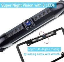 Load image into Gallery viewer, Absolute CAM2100S Chrome License Plate License Plate Backup HD Camera, Rear View Camera 170° Viewing Angle Universal Night Vision Waterproof High Sensitive 8 Bright LED Reversing Car Camera