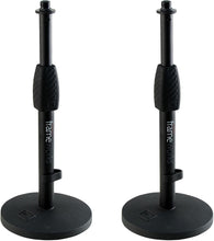 Load image into Gallery viewer, Gator Frameworks Pair GFW-MIC-0601 Desktop Mic Stand with Round Base and Twist Clutch