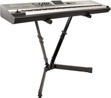 Charger l'image dans la galerie, Ultimate Support VS-88B V-Style Portable Height-adjustable Keyboard Stand with Built-in Cable Management System - Black
