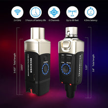 Load image into Gallery viewer, Xvive U3C Microphone Wireless System 2.4GHz Wireless XLR Transmitter and Receiver for Condenser Microphone, Audio Mixer, PA System