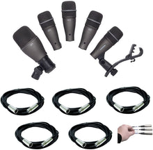 Load image into Gallery viewer, Samson DK705 5-Piece Drum Microphone Kit & Case with 5X Mic Cable, 20 ft. XLR Bulk + Valued Accessory Bundle