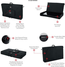 Load image into Gallery viewer, Gator Cases G-LCD-TOTE50 Padded Nylon Carry Tote Bag for Transporting LCD Screens, Monitors and TVs; Fits 50" Screens