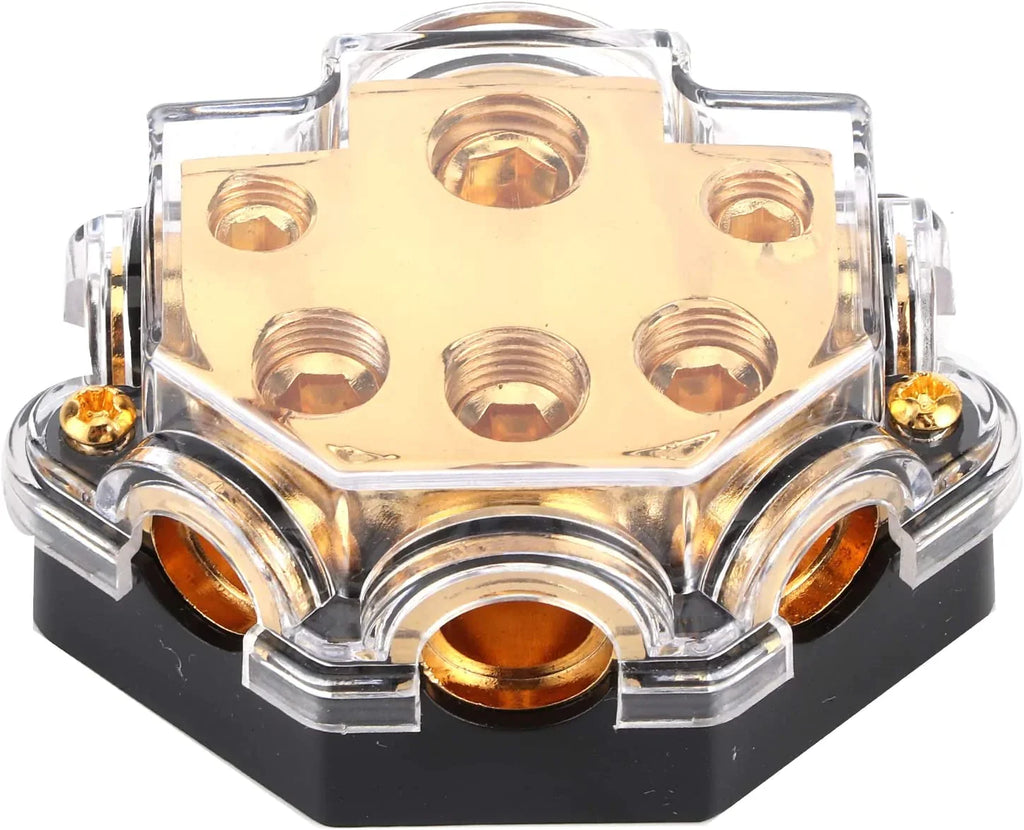 2 Absolute PD-150G 0-2-4 Gauge 1 in 5 Ways Out Power Splitter Distribution Block