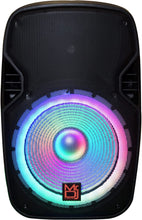 Load image into Gallery viewer, 2 MR DJ PBX4200PKG 15" PA DJ 3000W Bluetooth Karaoke Speaker LED + Speaker Stand