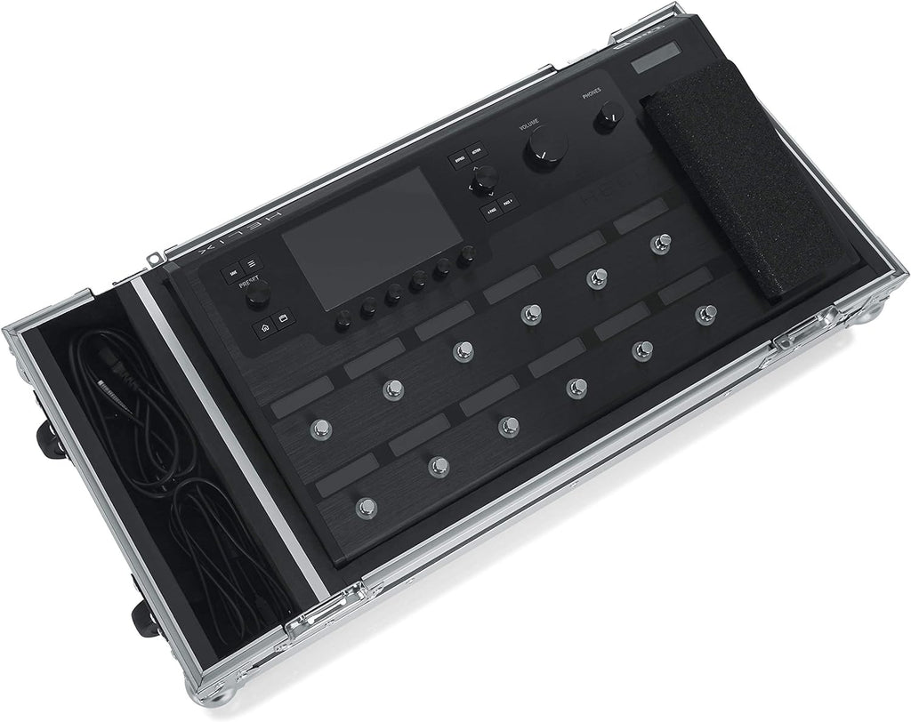 Gator Cases  GHELIXFLOOR ATA Style Case for the Line 6 Helix Multi-FX Floor Processor with Wheels