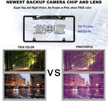 Load image into Gallery viewer, Absolute CAM2100S Chrome License Plate License Plate Backup HD Camera, Rear View Camera 170° Viewing Angle Universal Night Vision Waterproof High Sensitive 8 Bright LED Reversing Car Camera