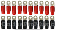 Load image into Gallery viewer, 0 Gauge Ring Terminal 20 Pack 1/0 AWG Wire Crimp Cable- Red/Black Boots- 5/16