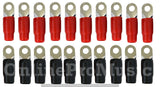 0 Gauge Ring Terminal 20 Pack 1/0 AWG Wire Crimp Cable- Red/Black Boots- 5/16