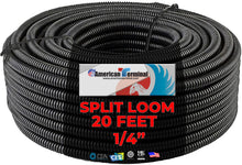 Load image into Gallery viewer, 20 FT 1/4" (6mm) Split Loom Tubing Polyethylene High Temperature Electrical Conduit