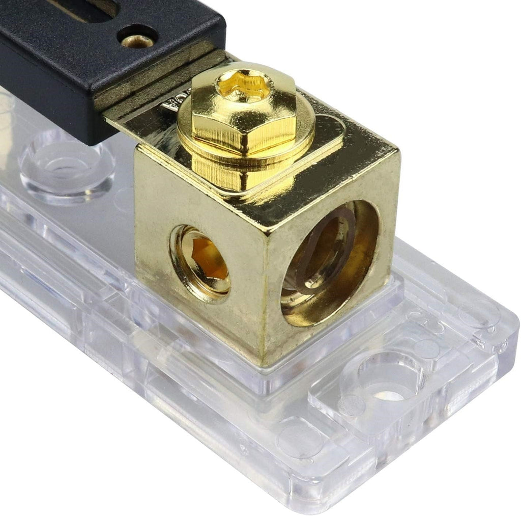 2 Absolute ANH-3 0/2/4 Gauge AWG in-Line ANL Fuse Holder & 2 Gold Plated 300 Amp Fuse