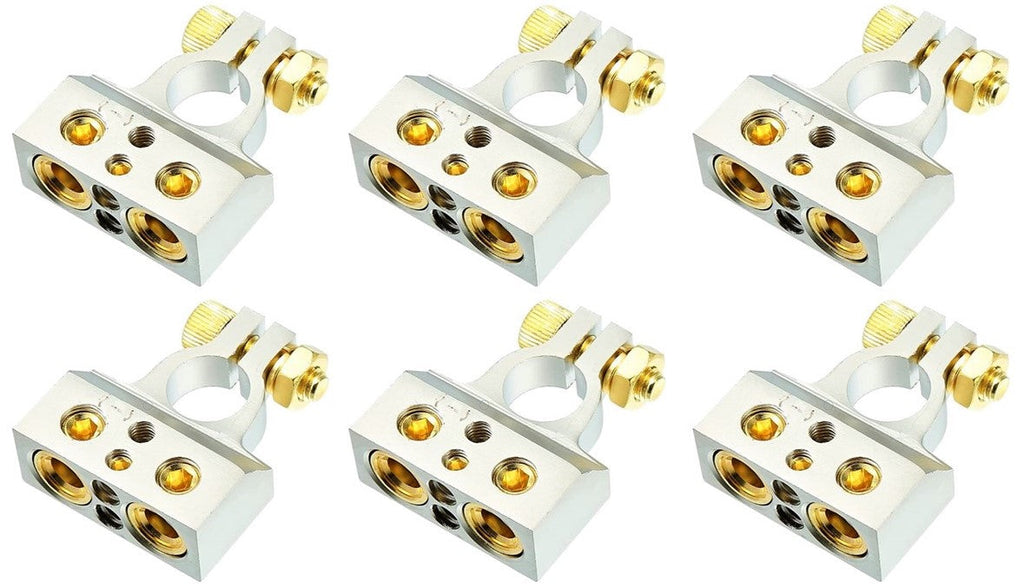 6 DC Sound DBTC300N 0/2/4/6/8 AWG Single Negative Power Battery Terminal Connectors Chrome