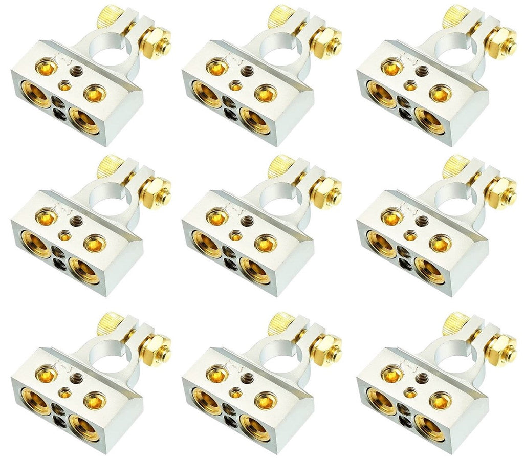 9 MK Audio MBTC300N 0/2/4/6/8 AWG Single Negative Power Battery Terminal Connectors Chrome