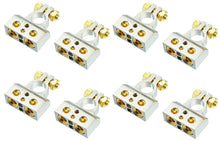 Charger l'image dans la galerie, 4 MK Audio MBTC300PN 0/2/4/6/8 AWG Single Positive & Negative Power Battery Terminal Connectors Chrome