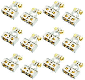 6 DC Sound DBTC300PN 0/2/4/6/8 AWG Single Positive & Negative Power Battery Terminal Connectors Chrome