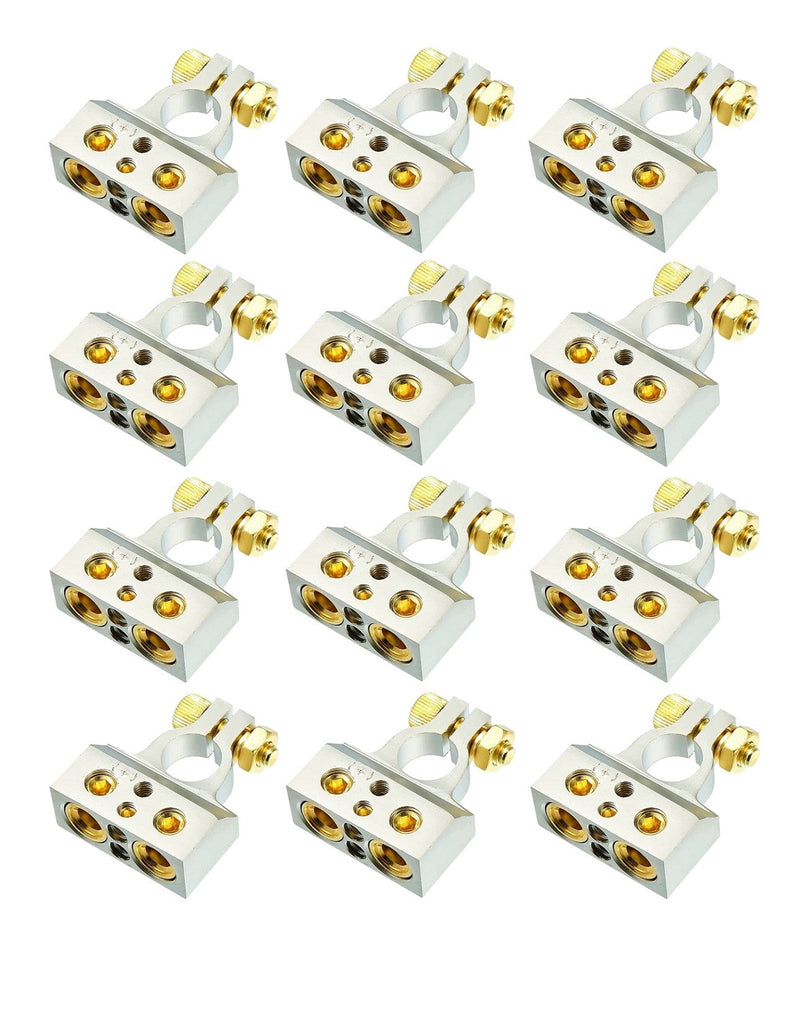 12 DC Sound DBTC300P 0/2/4/6/8 AWG Single Positive Power Battery Terminal Connectors Chrome