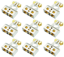 9 DC Sound DBTC300P 0/2/4/6/8 AWG Single Positive Power Battery Terminal Connectors Chrome