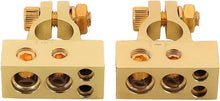 Load image into Gallery viewer, Absolute BTG300PN 0/2/4/6/8 AWG Gold Single Positive & Negative Power Battery Terminal Connectors