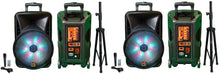Load image into Gallery viewer, Pair of MR DJ DJ18BAT+ 18" Portable Bluetooth Speaker + Speaker Stand