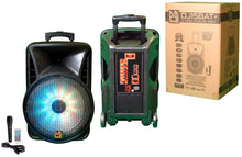 Load image into Gallery viewer, Pair of MR DJ DJ15BAT+ 15" Portable Bluetooth Speaker + Speaker Stand