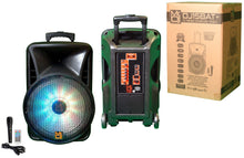 Load image into Gallery viewer, MR DJ DJ15BAT+ 15" Portable Bluetooth Speaker + Speaker Stand + 7-LED Moving Head DJ Light