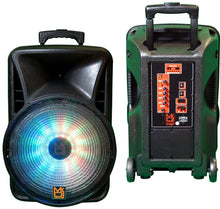 Load image into Gallery viewer, MR DJ DJ15BAT+ 15" Portable Bluetooth Speaker + Speaker Stand + 18-LED Slim Par Wash DJ Light