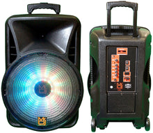 Load image into Gallery viewer, MR DJ DJ18BAT+ 18" Portable Bluetooth Speaker + Speaker Stand + 18-LED Moving Head DJ Light