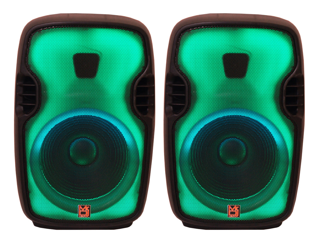 2 MR DJ FLAME3500LED PRO Portable 15” 2-Way Full-Range Powered/Active DJ PA Multipurpose Live Sound Loudspeaker