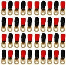 Load image into Gallery viewer, Absolute U.S.A GRT0040 1/0 Gauge Crimp Ring Terminals Connectors 40-Pack (Red, Black)